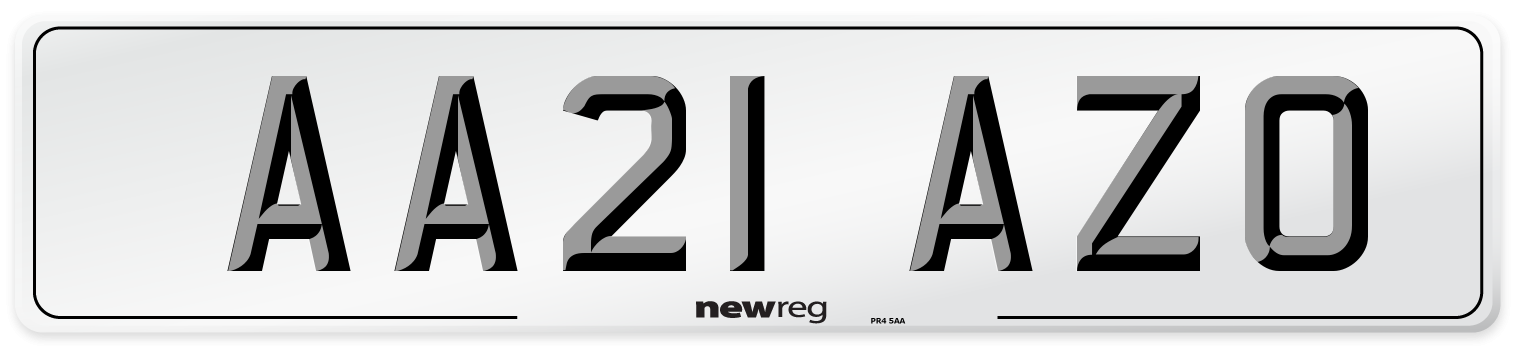 AA21 AZO Number Plate from New Reg